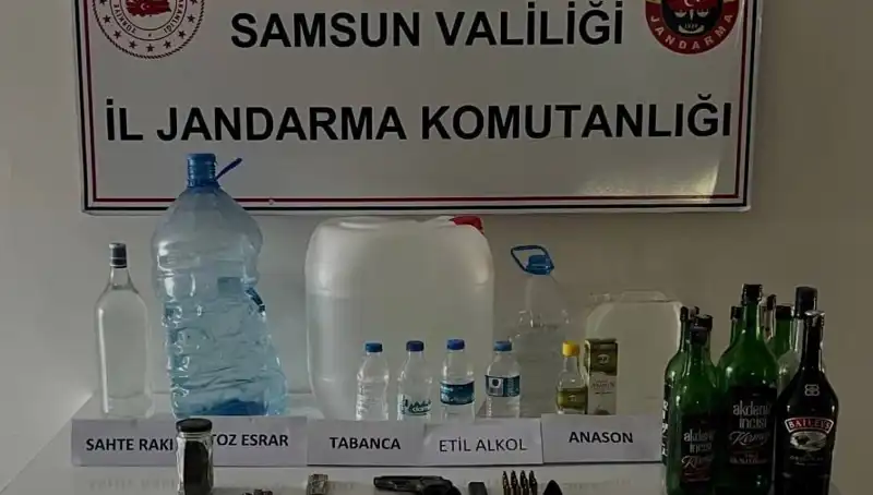 Samsun'da Dev Sahte İçki Operasyonu: Litrelerce Kaçak İçki Ele Geçirildi
