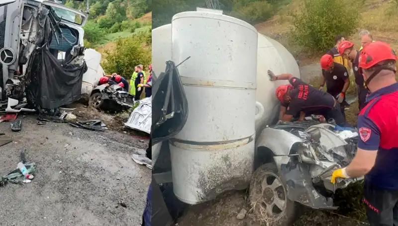 Beton Mikseri Feci Kaza: Otomobilin Üzerine Devrildi, 1 Ölü, 1 Yaralı